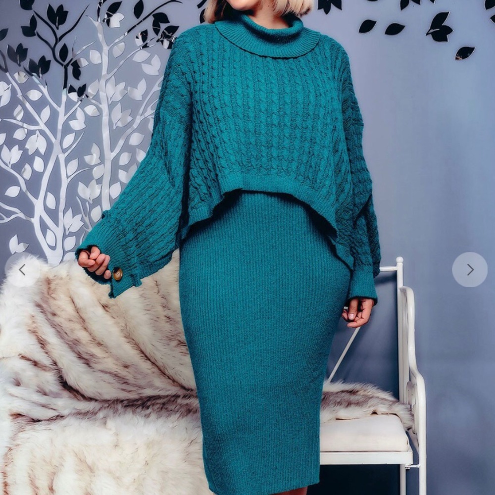 Dress and Shall Sweater Set